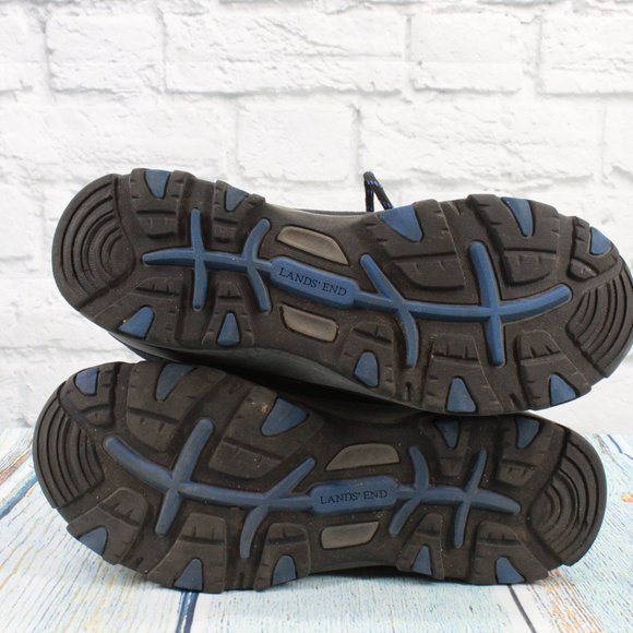 Lands End Alpine Trekker Blue Black Suede Hiking Lace-Up Boots Size 9 D - Picture 9 of 9